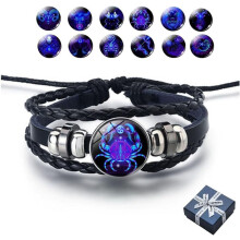 Βραχιόλι Zodiac Manifestation από PU δέρμα ρυθμιζόμενο για άνδρες