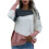 Pull en maille texturée YODETEY avec empiècements en matières mixtes 2