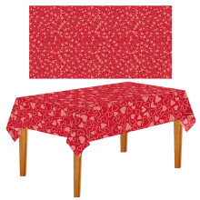 Mantel rojo impermeable de poliéster de 108 x 54 pulgadas.