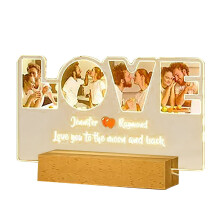 Luminária de acrílico para casal com foto personalizada