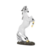 Statue de cheval debout blanche, sculpture décorative de 33,5 cm (13,2 pouces).