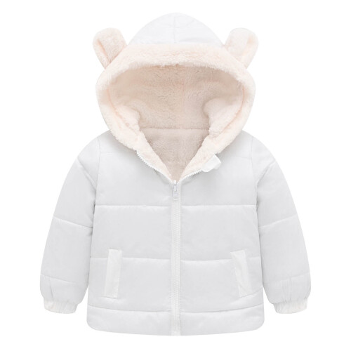 Chaqueta acolchada ligera e impermeable para niñas con capucha.