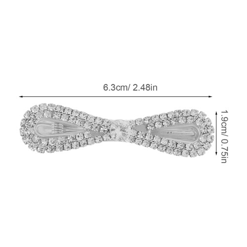 Strasshårspänne silverfärgat 6,3x1,6x1,5 cm 1