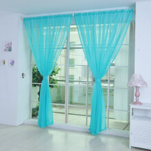 Tyllgardin med transparent draperipanel, 1 st