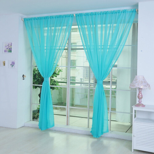 Tyllgardin med transparent draperipanel, 1 st