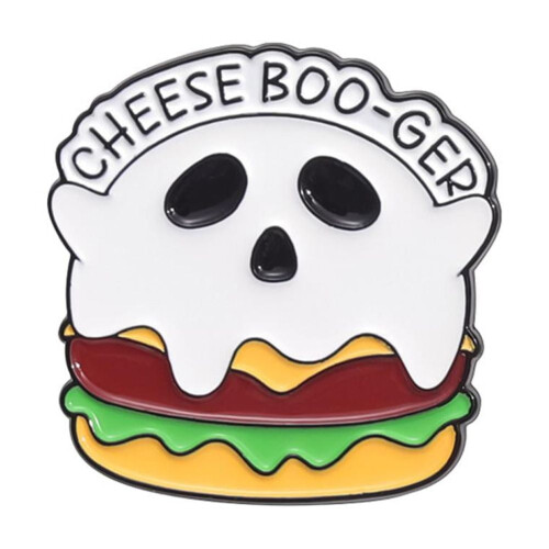 Broche fantasma con temática de comida, esmalte blanco, 1 pieza 1