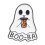 Broche fantasma con temática de comida, esmalte blanco, 1 pieza 3