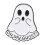 Broche fantasma con temática de comida, esmalte blanco, 1 pieza 5