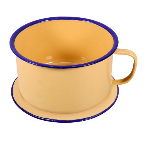 Bol à soupe rétro en émail jaune 950 ml