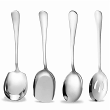 Cuillères de service en acier inoxydable à long manche (lot de 4)
