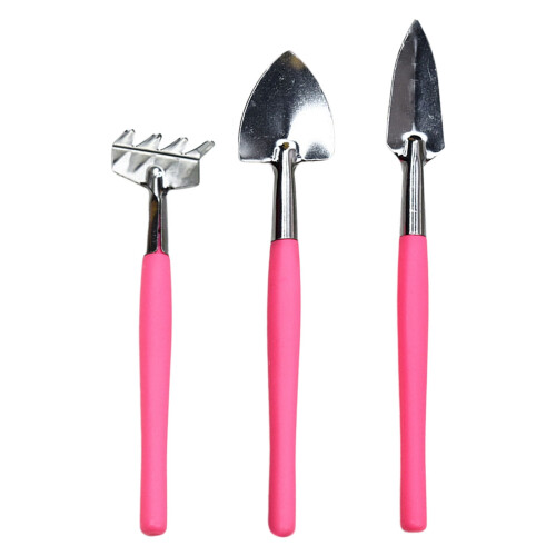 Ensemble d'outils de jardinage rouge 3 pièces
