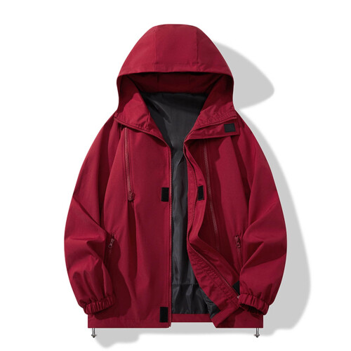 Giacca utility da uomo impermeabile e antivento con cappuccio e 1