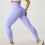 Dames yogabroek effen blauw hoge taille sneldrogend elastisch 2
