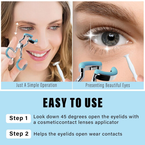 Contact Lens Applicator Tool with Case, Sucker and Tweezer, 2