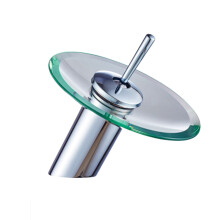 Copper Bathroom Faucet with Glass Handle Countertop Mixer