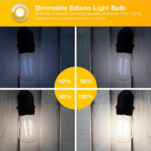 Ampoules LED Edison vintage E26 5000K 800LM (lot de 8) 2