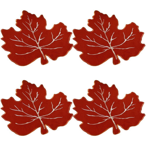 Tischset mit Ahornblatt-Stickerei, Herbstdeko