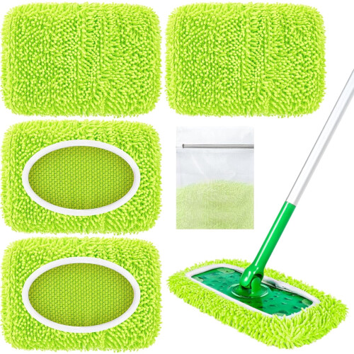 Microfiber Pads for Sweeper Mop – Washable Wet Dry Cloths