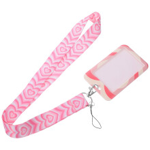 Juego de tarjetero con cordón y funda de plástico para credenciales