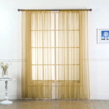 Gold linen textured sheer curtains 2 panels 54x84 inch