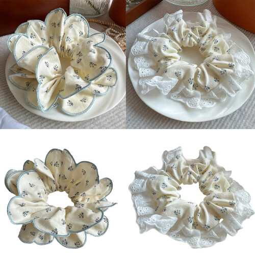 Haargummis mit Blumenmuster für Mädchen, 6er-Pack 1