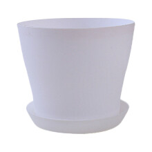 Maceta grande de resina para balcón, ideal para rosas y suculentas.