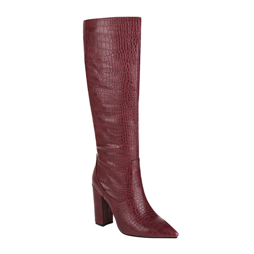 Damenstiefel mit Schlangenmuster, mittelhoch, mit hohem Absatz 1