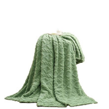 Green fleece blanket throw 80x100cm super soft