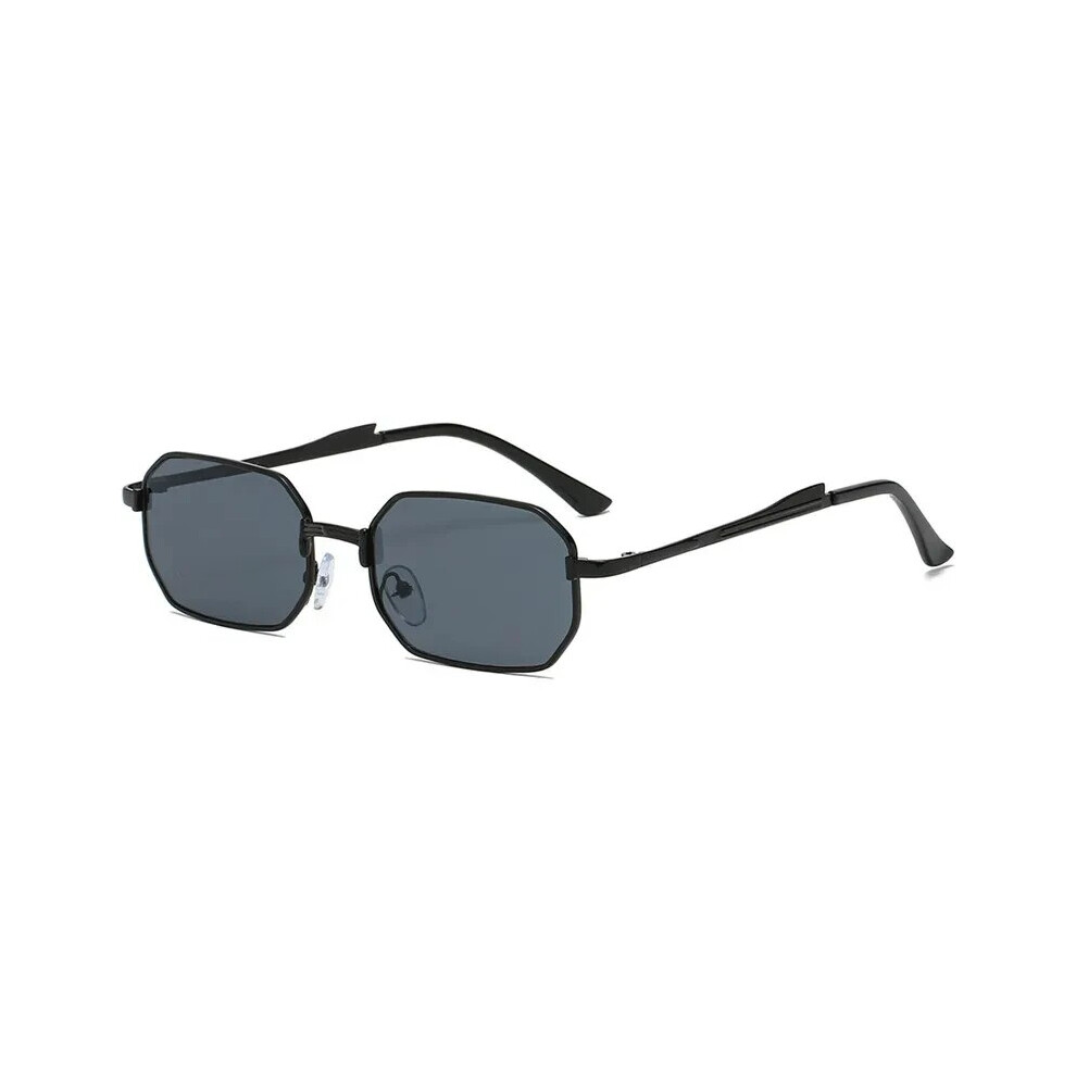 Men's Narrow Rectangle Sunglasses Metal Frame