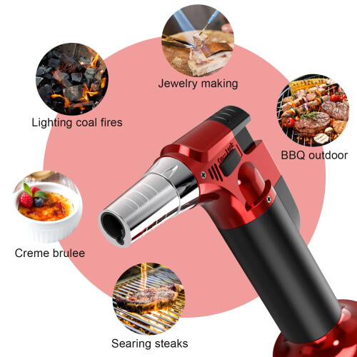 Torche à butane rechargeable avec verrouillage de sécurité (lot de 2) 1