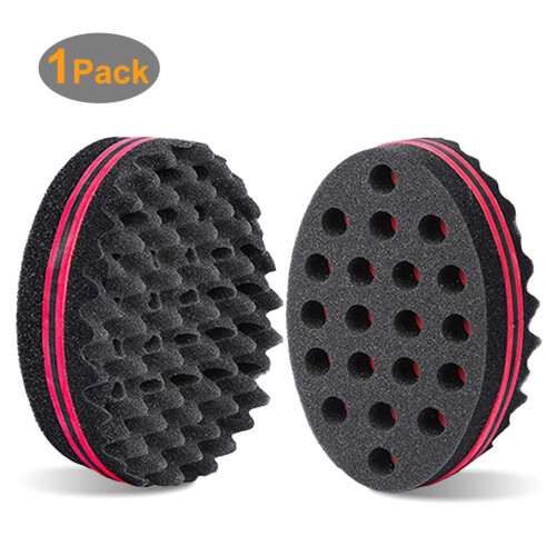Éponge torsadée double face pour dreadlocks et boucles (1 pièce) 1