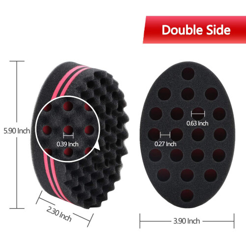 Éponge torsadée double face pour dreadlocks et boucles (1 pièce) 2