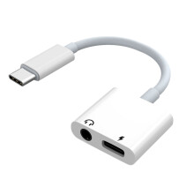Høretelefonadapter til Android-mobiltelefoner 2-i-1