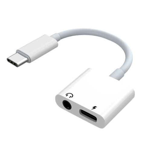 Høretelefonadapter til Android-mobiltelefoner 2-i-1