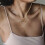 Collar Menorá de acero inoxidable dorado, 1 pieza 7