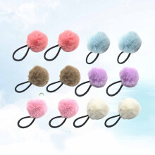 Gomas para el cabello con dije de bola, esponjosas, 12 unidades