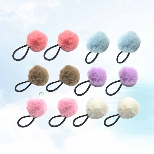 Chouchous à cheveux avec breloque boule, 12 pièces