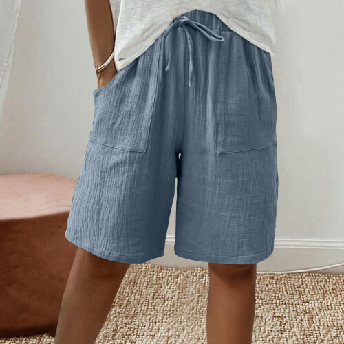 Damen-Bermudashorts, einfarbig, lässig, 1 Paar 1