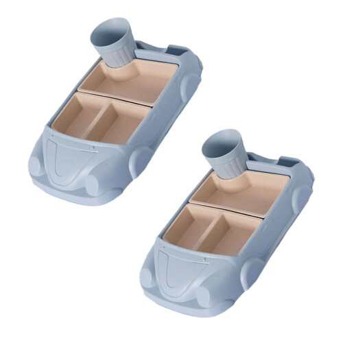 Ensemble de 2 assiettes et couverts pour bébé en forme de voiture