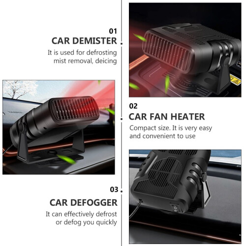 Autoverwarming met ontwasemingsfunctie, draagbaar, compact, raamontdooier 2