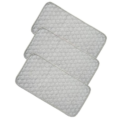 Baby Diaper Pads Bamboo Quilted Thicker Waterproof Changing Pad Liners, 3 Count Gray 2
