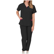 Women's Jogger Scrubs Set Black M
