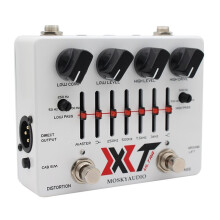 MOSKYAUDIO XT ULTRA Multiband Bass Distortion Preamp Pedal 6-Band EQ Cabinet Sim XLR Ground Lift Compression Bass 9V