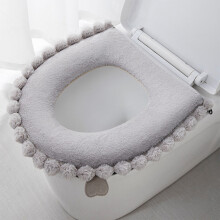 Housse de coussin de siège de toilette en flanelle avec fermeture éclair (1 pièce)