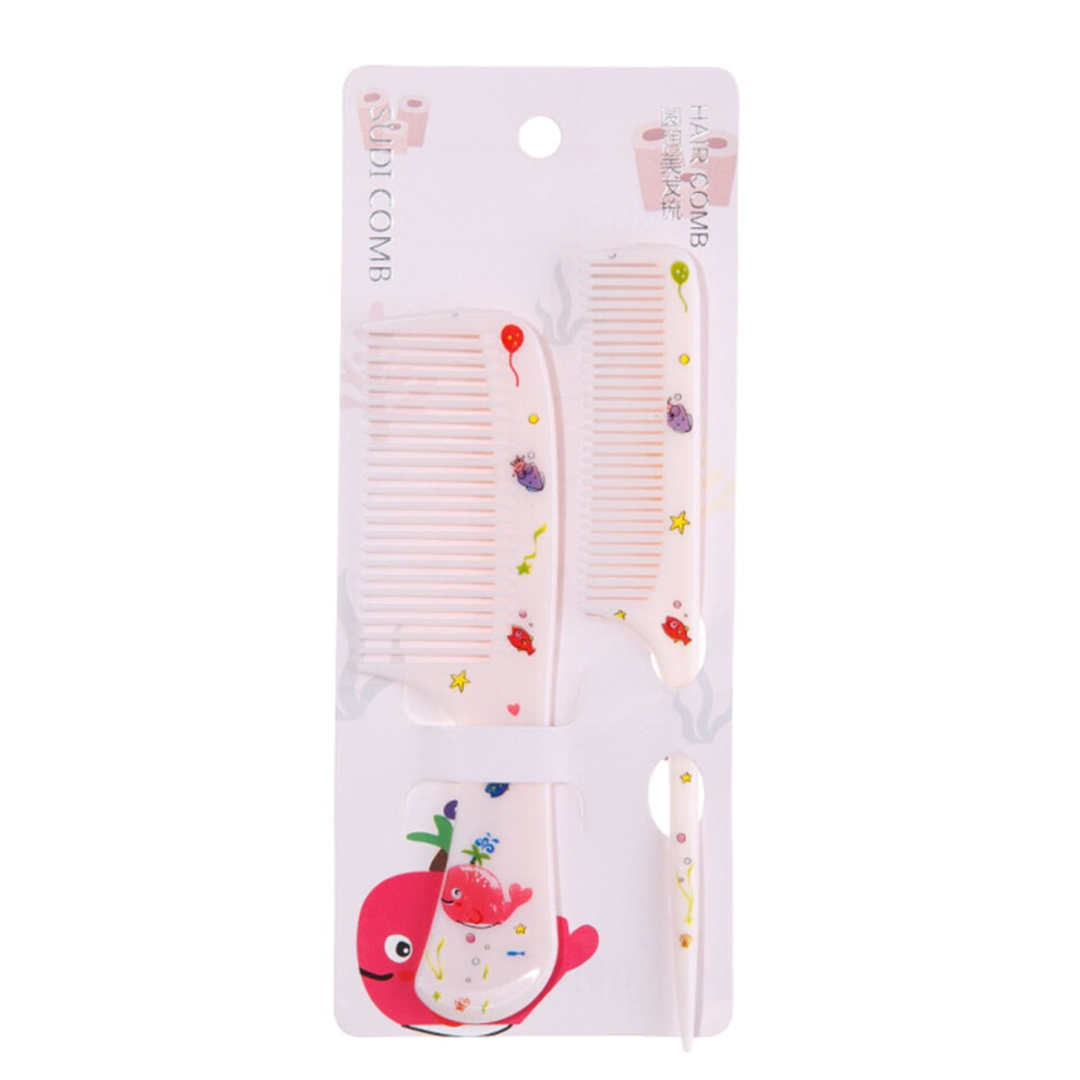 Kids Hair Combs Set Cartoon Pointed Tail Wide Teeth 2pcs