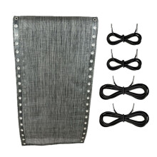 Folding Lounge Chair Repair Kit Gray Fabric and Cords