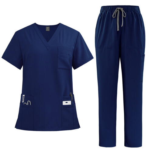 Nurse Scrub Set Moisture-Wicking Dark Blue 1