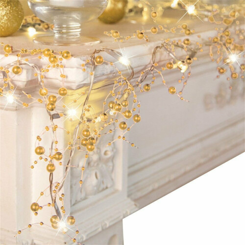 Pearl Garland String Lights 9.8FT 30LED Warm White Battery