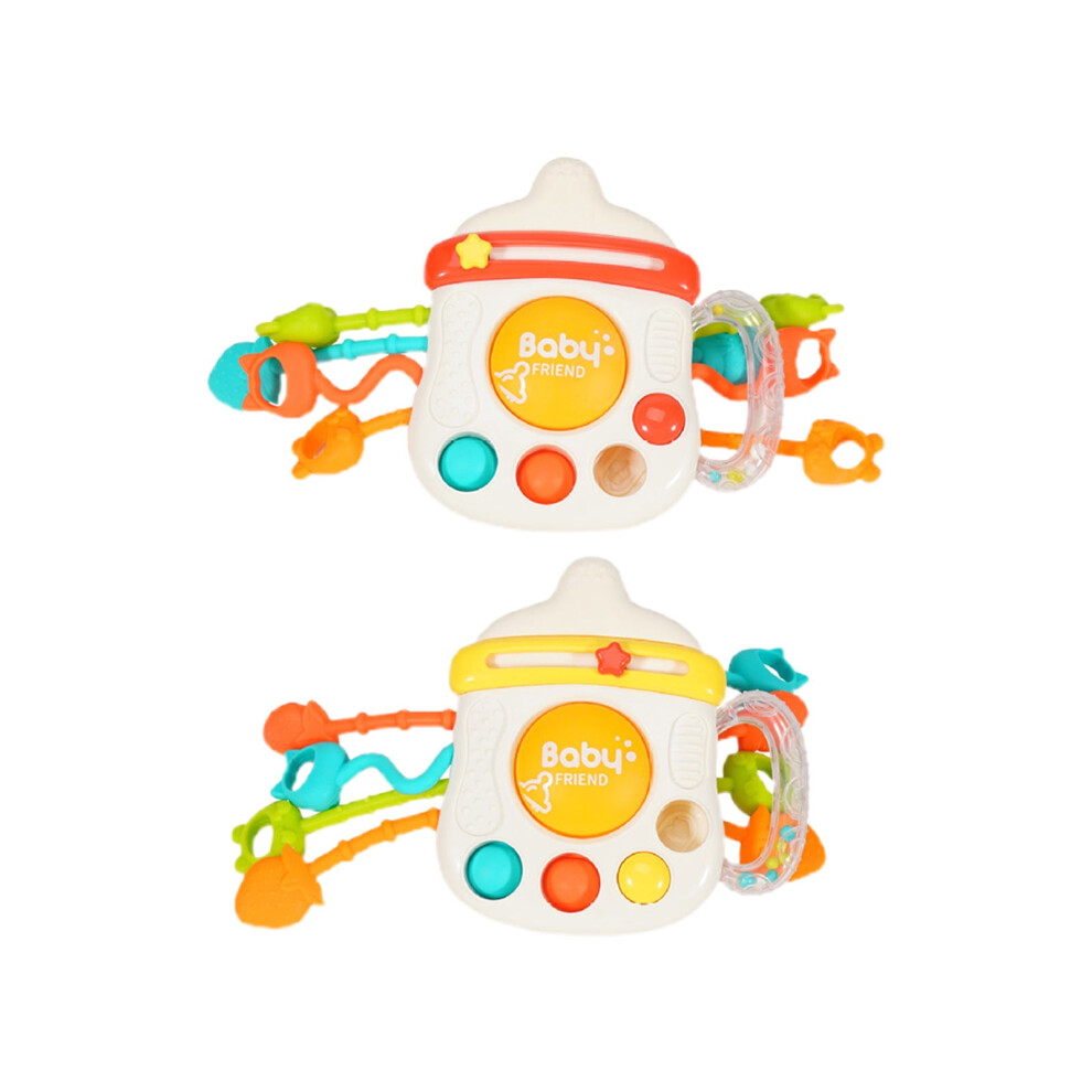 Montessori baby sensory toy silicone pull string teether