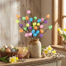 Glitter Easter Egg Floral Stems 12 inch 5 pcs